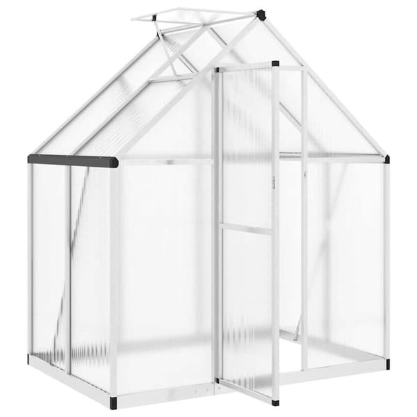 Växthus med ram silver 169x114x195 cm aluminium
