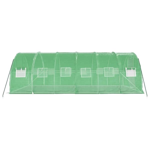 Växthus med stålram grön 18 m² 6x3x2 m
