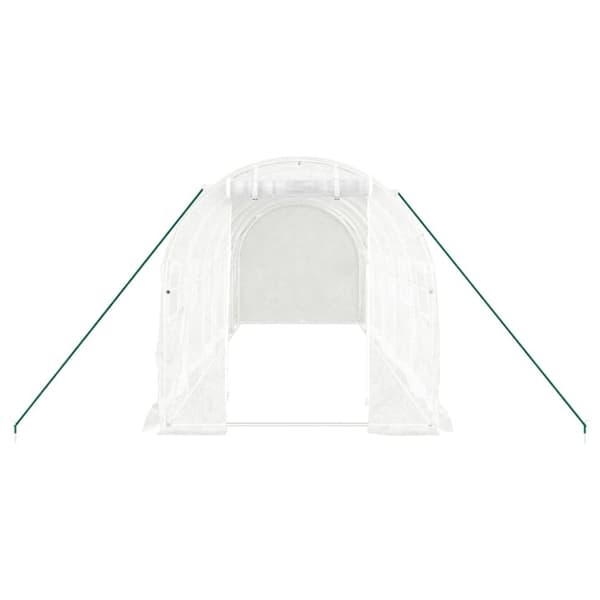 Växthus med stålram vit 12 m² 6x2x2 m