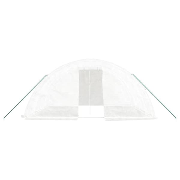Växthus med stålram vit 20 m² 5x4x2,3 m