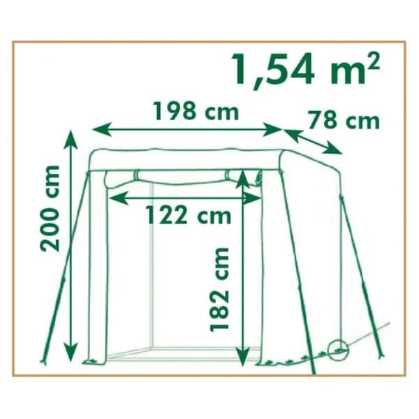 vidaXL Växthus för tomatodling 198x78x200 cm