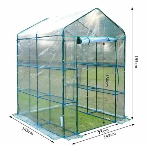 Drivhusdække, Transparent PVC-materiale, 143 x 73 x 195 cm,Ingen hylder