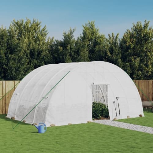 Växthus med stålram vit 24 m² 6x4x2,85 m