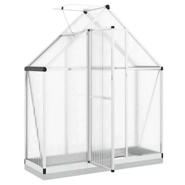 Växthus med ram silver 169x58x202 cm aluminium