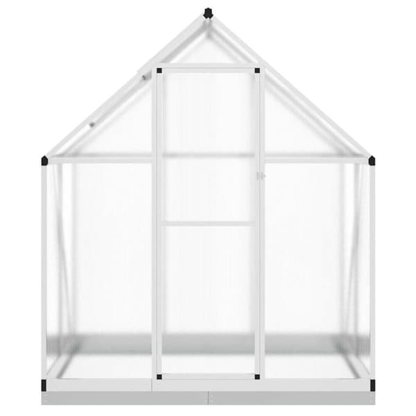 Växthus med ram silver 169x114x202 cm aluminium