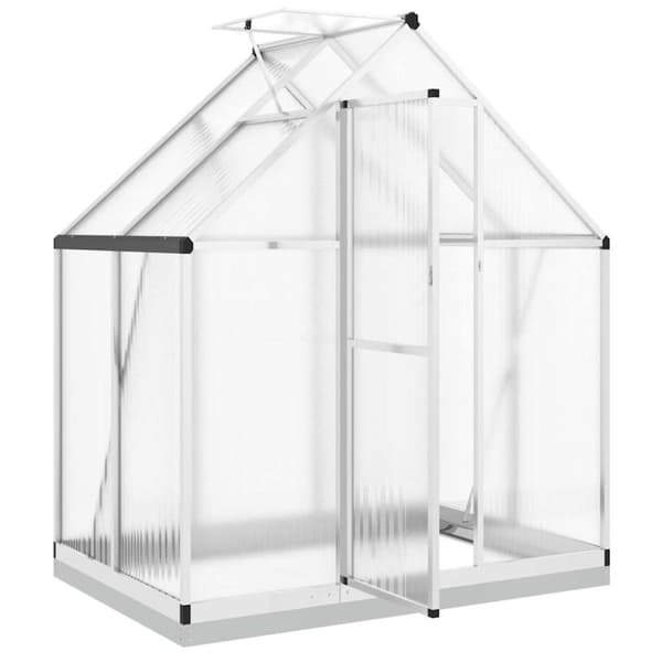 Växthus med ram silver 169x114x202 cm aluminium