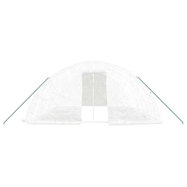 Växthus med stålram vit 30 m² 6x5x2,3 m