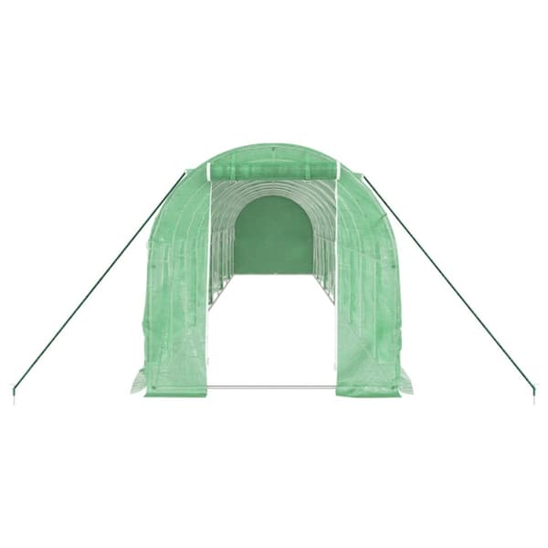 Växthus med stålram grön 20 m² 10x2x2 m