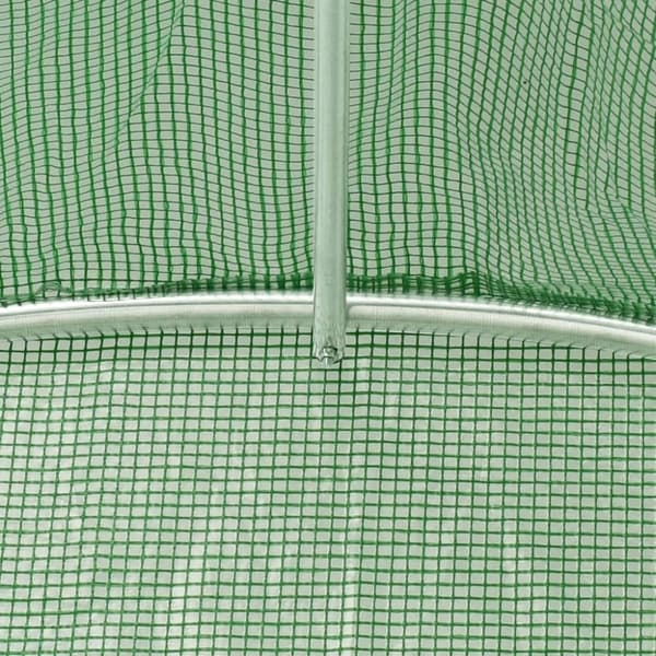 Växthus med stålram grön 20 m² 10x2x2 m
