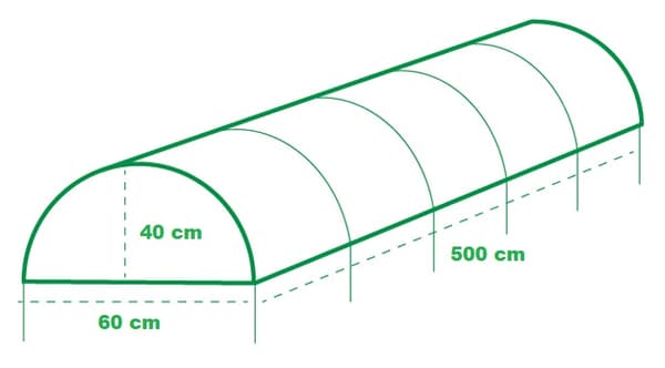 Havetunnel lavet af vinteragrotekstil 5 m