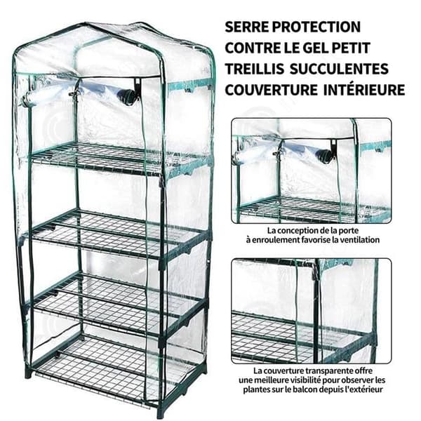 INN Trädgård Växthus 69x49x155cm PVC Fyra lager Växthus Ersättningsskydd Regnskydd Utomhus Växthus Isolerade skjul Grön