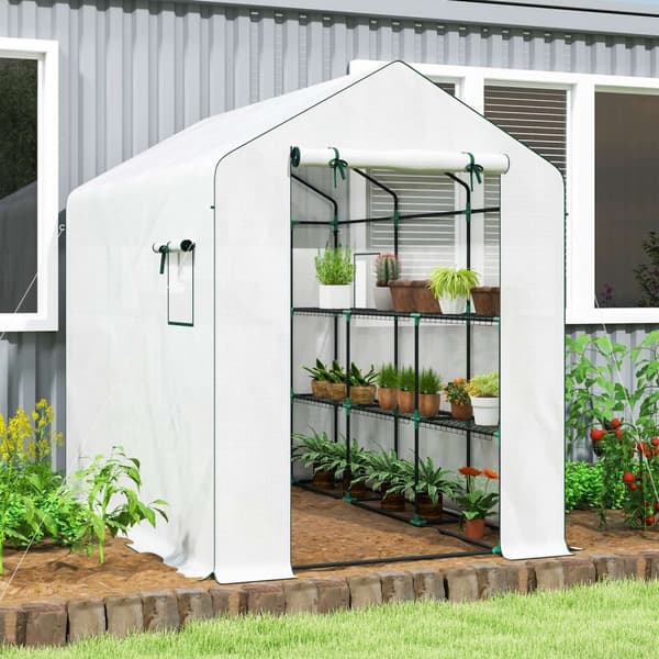 Rootz 3m² Garden Greenhouse - Plant Shelter - Plant Conservatory - UV Resistent - 143 x 215 x 190 cm