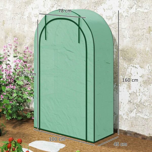 Rootz 4 -trins mini -grønhus - bærbart plantehus - tomatproducent - UV -beskyttelse - 100 x 45 x 160 cm