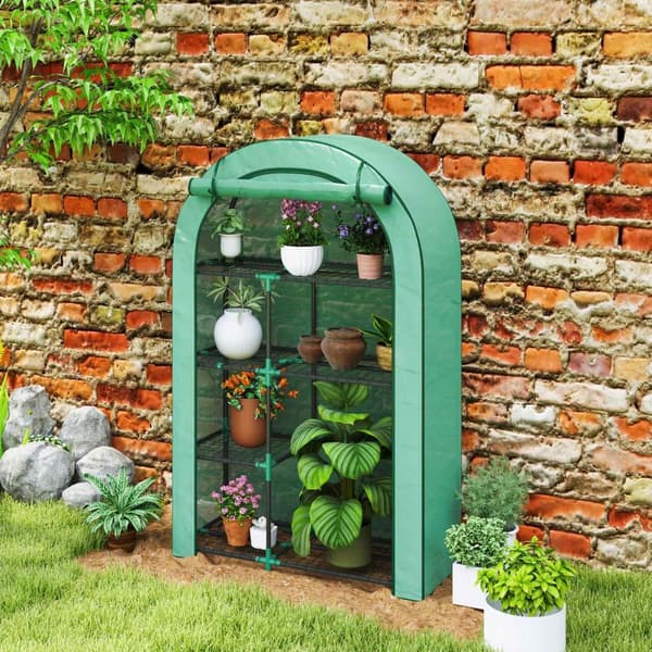 Rootz 4 -trins mini -grønhus - bærbart plantehus - tomatproducent - UV -beskyttelse - 100 x 45 x 160 cm