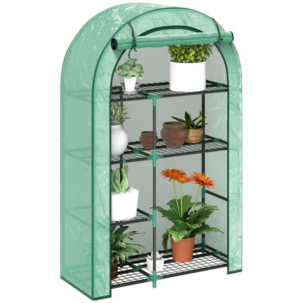Rootz 4 -trins mini -grønhus - bærbart plantehus - tomatproducent - UV -beskyttelse - 100 x 45 x 160 cm