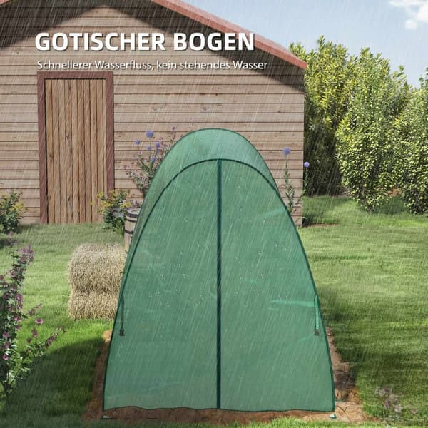 Rootz buet drivhus - folie tomathus - bærbart planteskylling - stabilitet og optimal ventilation - 1,8 x 1,8 x 2 m