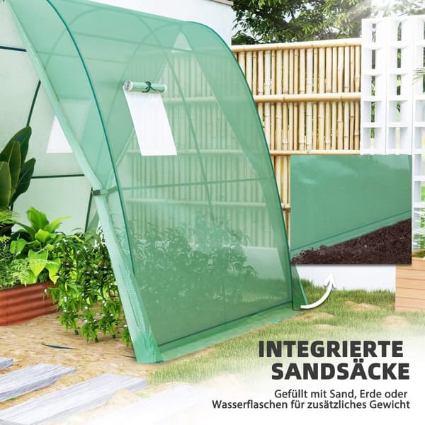 Rootz buet drivhus - folie tomathus - bærbart planteskylling - stabilitet og optimal ventilation - 1,8 x 1,8 x 2 m