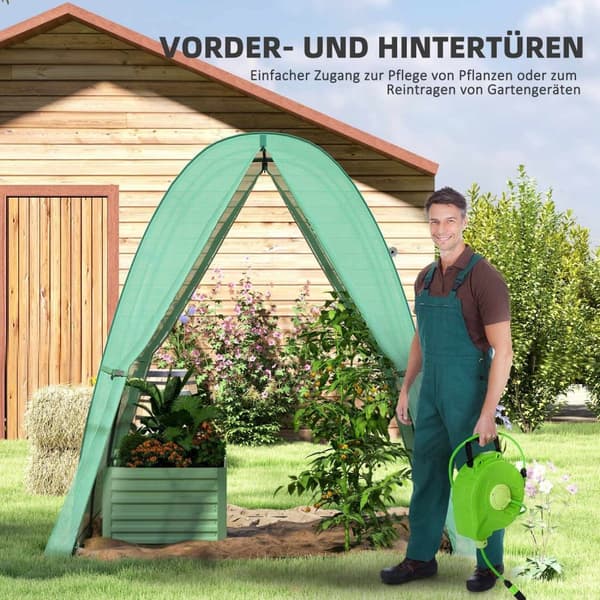 Rootz buet drivhus - folie tomathus - bærbart planteskylling - stabilitet og optimal ventilation - 1,8 x 1,8 x 2 m