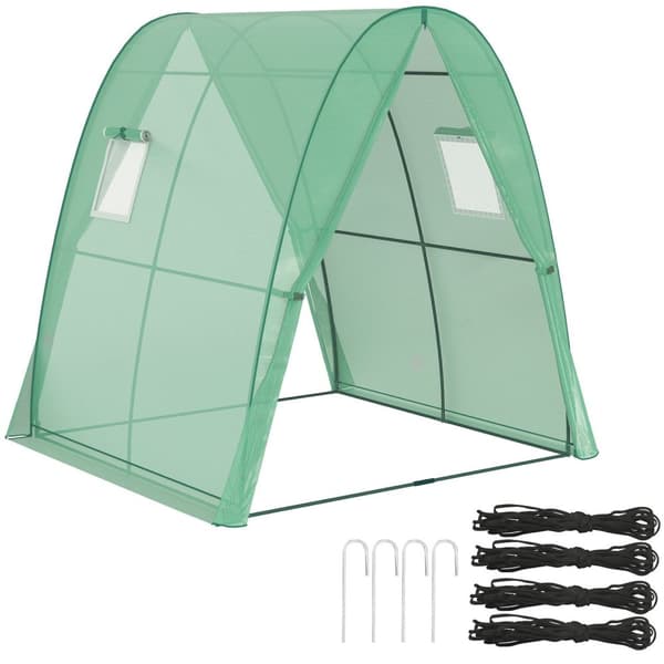 Rootz buet drivhus - folie tomathus - bærbart planteskylling - stabilitet og optimal ventilation - 1,8 x 1,8 x 2 m