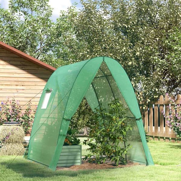 Rootz buet drivhus - folie tomathus - bærbart planteskylling - stabilitet og optimal ventilation - 1,8 x 1,8 x 2 m
