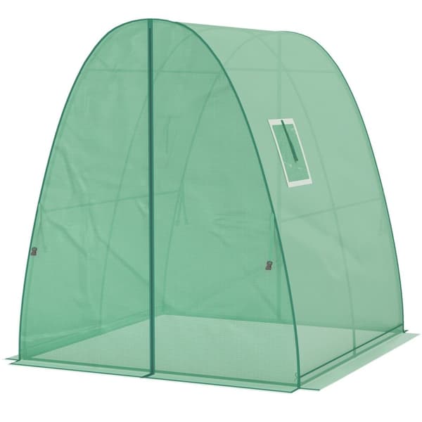 Rootz buet drivhus - folie tomathus - bærbart planteskylling - stabilitet og optimal ventilation - 1,8 x 1,8 x 2 m