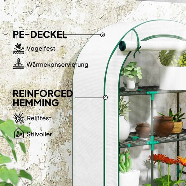 Rootz 4 -stegs mini växthus - Portable Tomato House - Moverble Garden Oasis - UV Protection - 100 x 45 x 160 cm!
