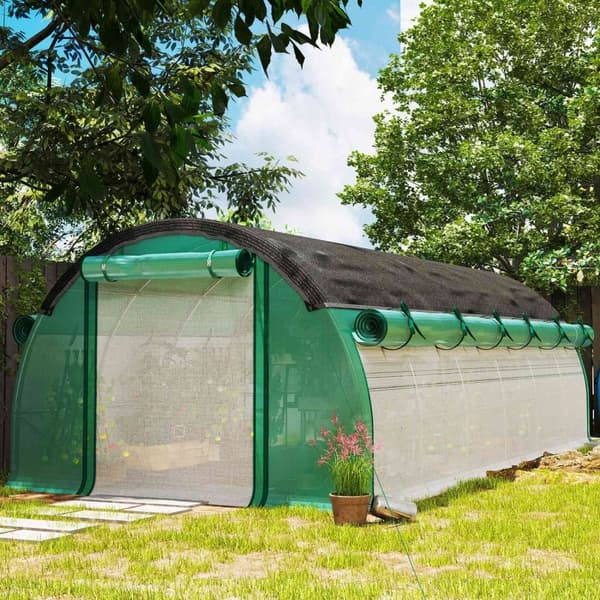 Rootz 6 x 3 x 2 m polytunnel växthus - tomathus - växt tunnel - UV -blockerare - 600 cm x 300 cm x 198 cm
