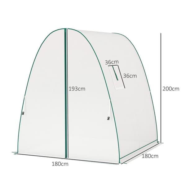 Rootz Arched Greenhouse - Plante Nursery - Gardening Shelter - Vejrbeskyttelse - 1,8 x 1,8 x 2 m - Hvid