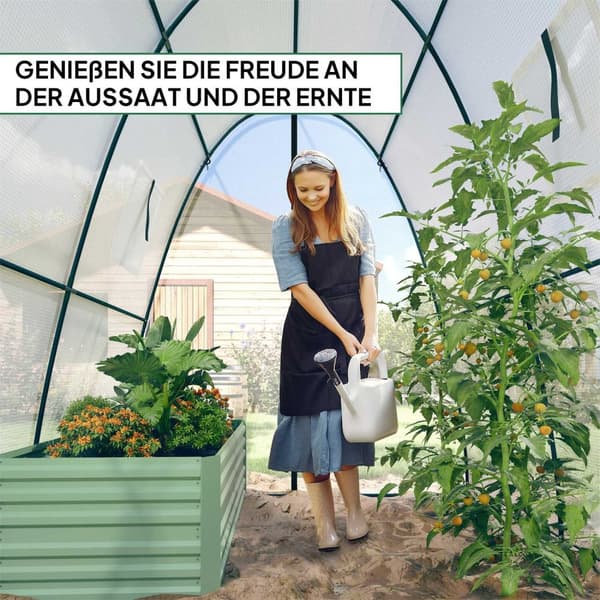 Rootz Arched Greenhouse - Plante Nursery - Gardening Shelter - Vejrbeskyttelse - 1,8 x 1,8 x 2 m - Hvid