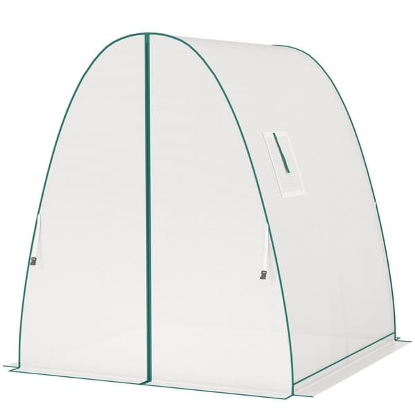 Rootz Arched Greenhouse - Plante Nursery - Gardening Shelter - Vejrbeskyttelse - 1,8 x 1,8 x 2 m - Hvid