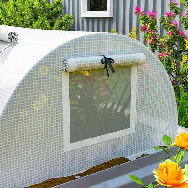 Rootz Folie Greenhouse - Mini Tunnel Greenhouse - UV -resistent plantehelm - Hvid plastfilm - 300 x 80 x 45 cm