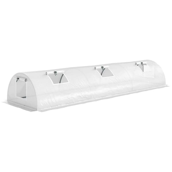 Rootz Folie Greenhouse - Mini Tunnel Greenhouse - UV -resistent plantehelm - Hvid plastfilm - 300 x 80 x 45 cm