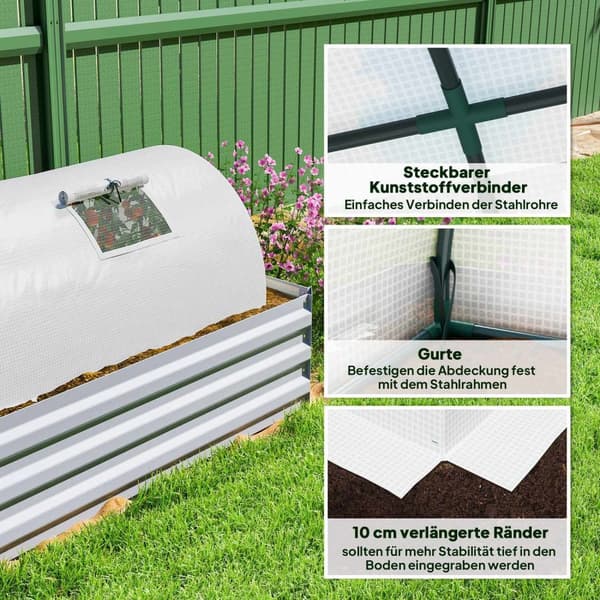 Rootz Folie Greenhouse - Mini Tunnel Greenhouse - UV -resistent plantehylling - Beskytter planter - 200 cm x 80 cm x 45 cm