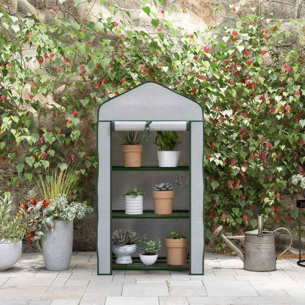 Rootz Garden Greenhouse 3 -kerrokset - Mini Greenhouse - Parveke kasvihuone - Suojaa kasveja - 59L x 39b x 127H cm