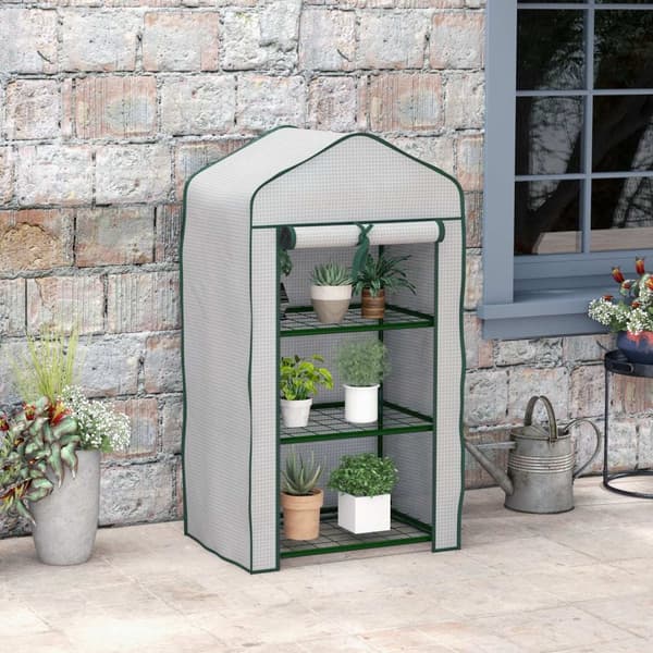 Rootz Garden Greenhouse 3 -kerrokset - Mini Greenhouse - Parveke kasvihuone - Suojaa kasveja - 59L x 39b x 127H cm