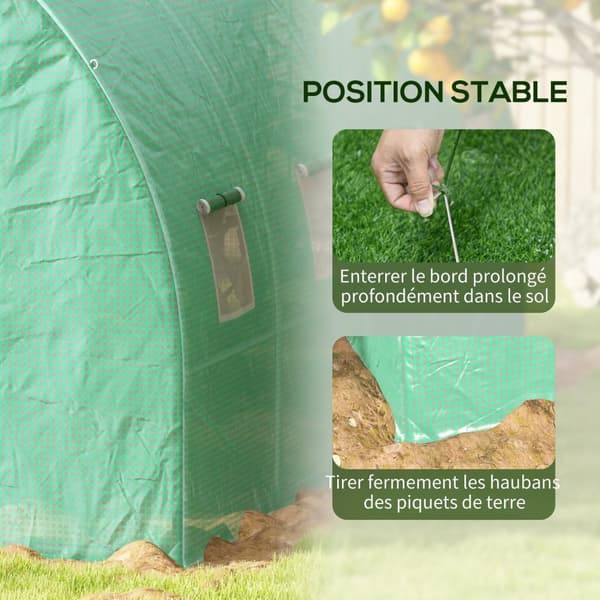 Rootz Garden Greenhouse Tunnel - Plant Nursery - Polyethylene Shelter - Integreret kunstvanding - 298 cm x 200 cm x 197 cm