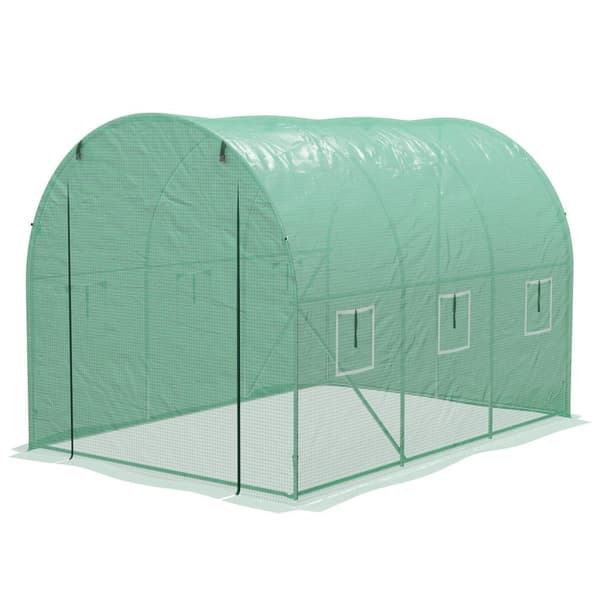 Rootz Garden Greenhouse Tunnel - Plant Nursery - Polyethylene Shelter - Integreret kunstvanding - 298 cm x 200 cm x 197 cm
