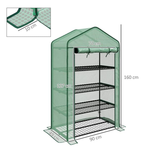 Rootz Garden Greenhouse - Balkonhylde - tomat drivhus - beskytter planter - 90L x 49b x 160H cm
