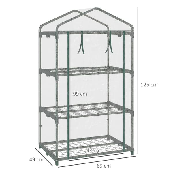 Rootz Garden Greenhouse - Balkon Greenhouse - Bærbart planter - beskytter planter/grøntsager - 69 x 49 x 125 cm - Forstærket PVC, stålramme
