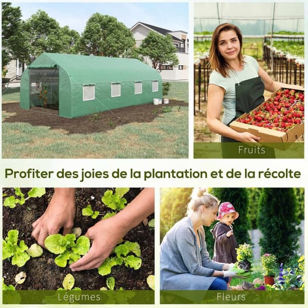 Rootz Garden Tunnel Greenhouse - Plant Shelter - Plant Protector - UV Protection - 595 cm x 300 cm x 210 cm