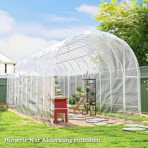 Rootz Greenhouse Cover - Plastic Tarpaulin - Plantedækning - UV -resistent vandtæt - Fremme vækst - 8m x 10m