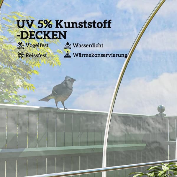 Rootz Greenhouse Cover - Plant Cover - Tarpaulin - UV -resistent & Waterproof - 7M x 8M - Främjar växttillväxt