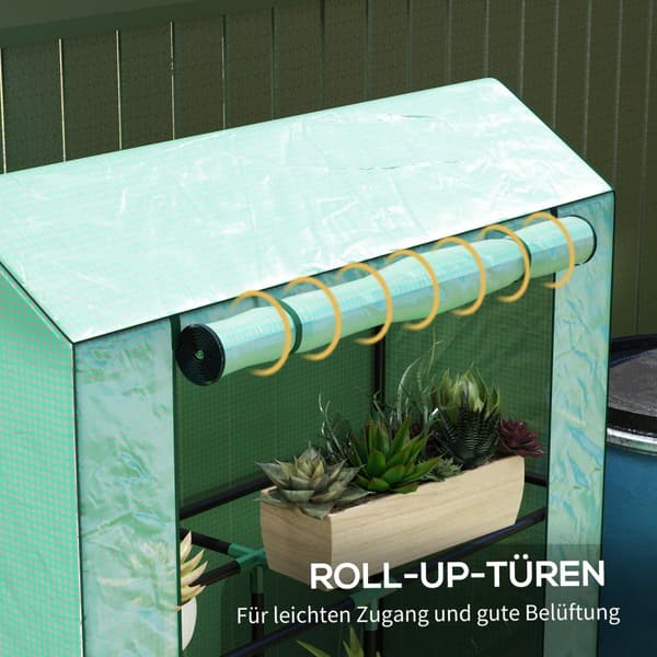 Rootz växthus med 3 -stegshylla - UV -resistent trädgårdshus - Portable Plant Shelter - Protection & Ventilation - 100x40x150 cm
