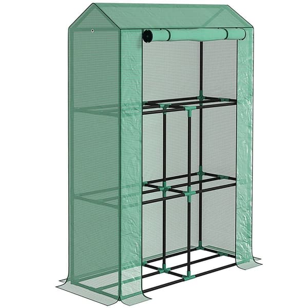 Rootz växthus med 3 -stegshylla - UV -resistent trädgårdshus - Portable Plant Shelter - Protection & Ventilation - 100x40x150 cm