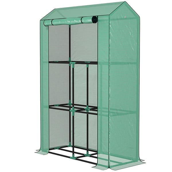 Rootz växthus med 3 -stegshylla - UV -resistent trädgårdshus - Portable Plant Shelter - Protection & Ventilation - 100x40x150 cm