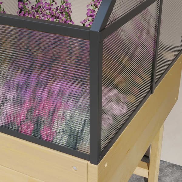 Rootz Mini Greenhouse på benene - Forhøjet planter - Haveseng - Polycarbonatbeskyttelse - 60L x 57b x 103H cm