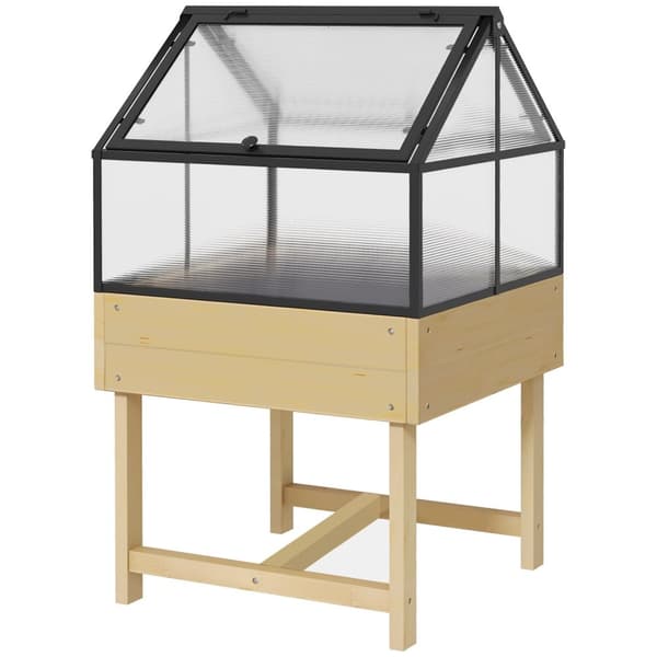 Rootz Mini Greenhouse på benene - Forhøjet planter - Haveseng - Polycarbonatbeskyttelse - 60L x 57b x 103H cm