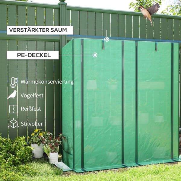 Rootz Mini -Greenhouse med hylde - bærbart plantehus - tomatly - UV -resistent dækning - 144 x 48 x 152 cm