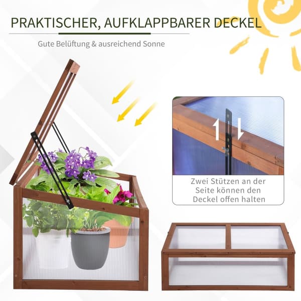Rootz Mini -Greenhouse - Small Garden Greenhouse - PC Panel Greenhouse - Lyspermeabilitet - 100L x 65b x 40H cm
