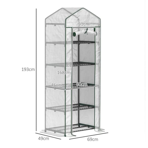Rootz Min -Greenhouse - Kasvien suoja - puutarhan kasvihuone - Paranna kasvua - 69x49x193cm - tukeva teräs ja muovi
